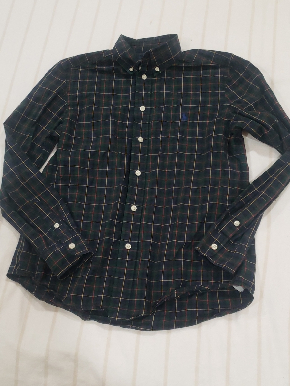 Ralph Lauren Black and Green Plaid Button-Down Shirt